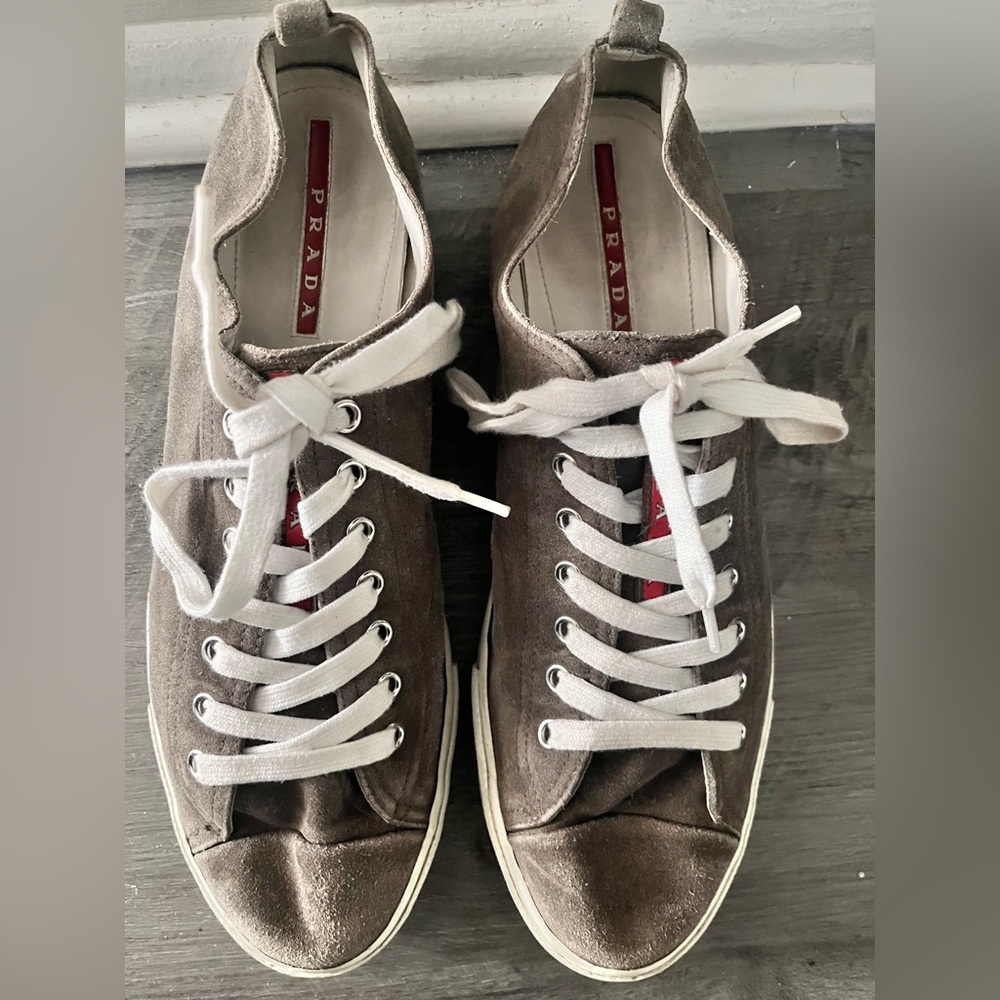 Prada Men's Gray Low Top Sneakers - Picture 2 of 7